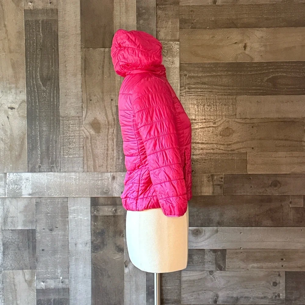 GAP Kids pink puffer jacket medium zip up hoodie Barbiecore girlhoodcore school